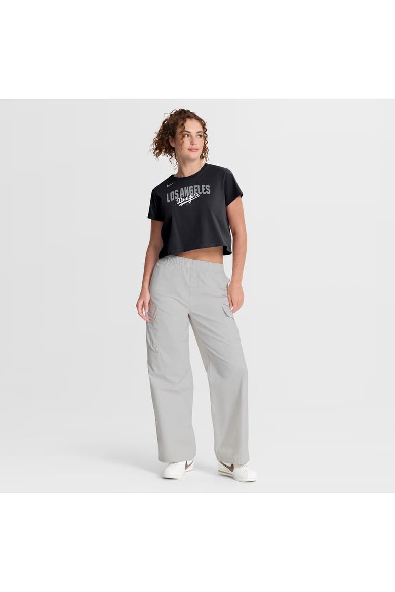Women's Nike Black Los Angeles Dodgers Mod Cropped T-Shirt, Alternate, color, Black