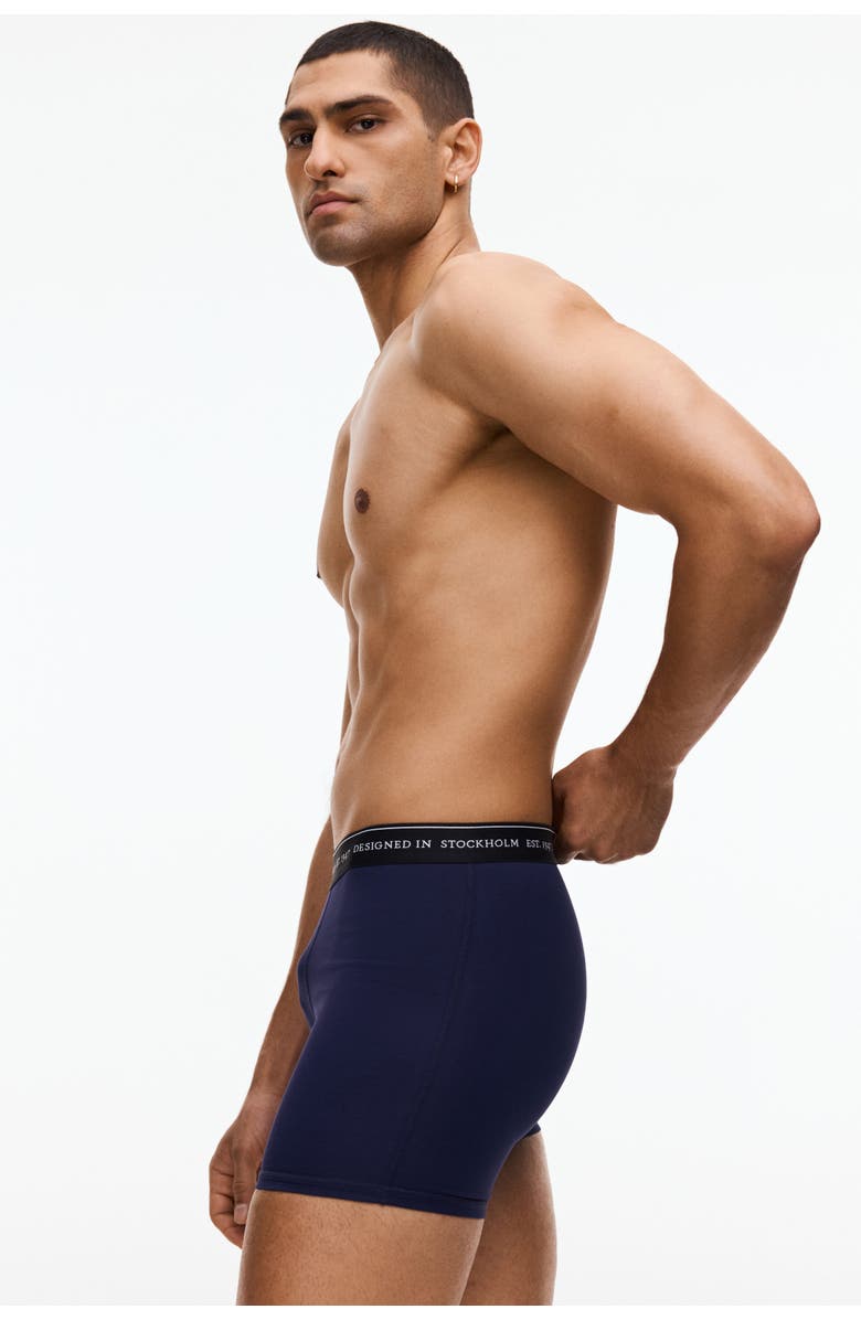 H&M 3-pack coolmax<sup>®</sup> mid-length boxer briefs, Alternate, color, Red/White/Navy Blue