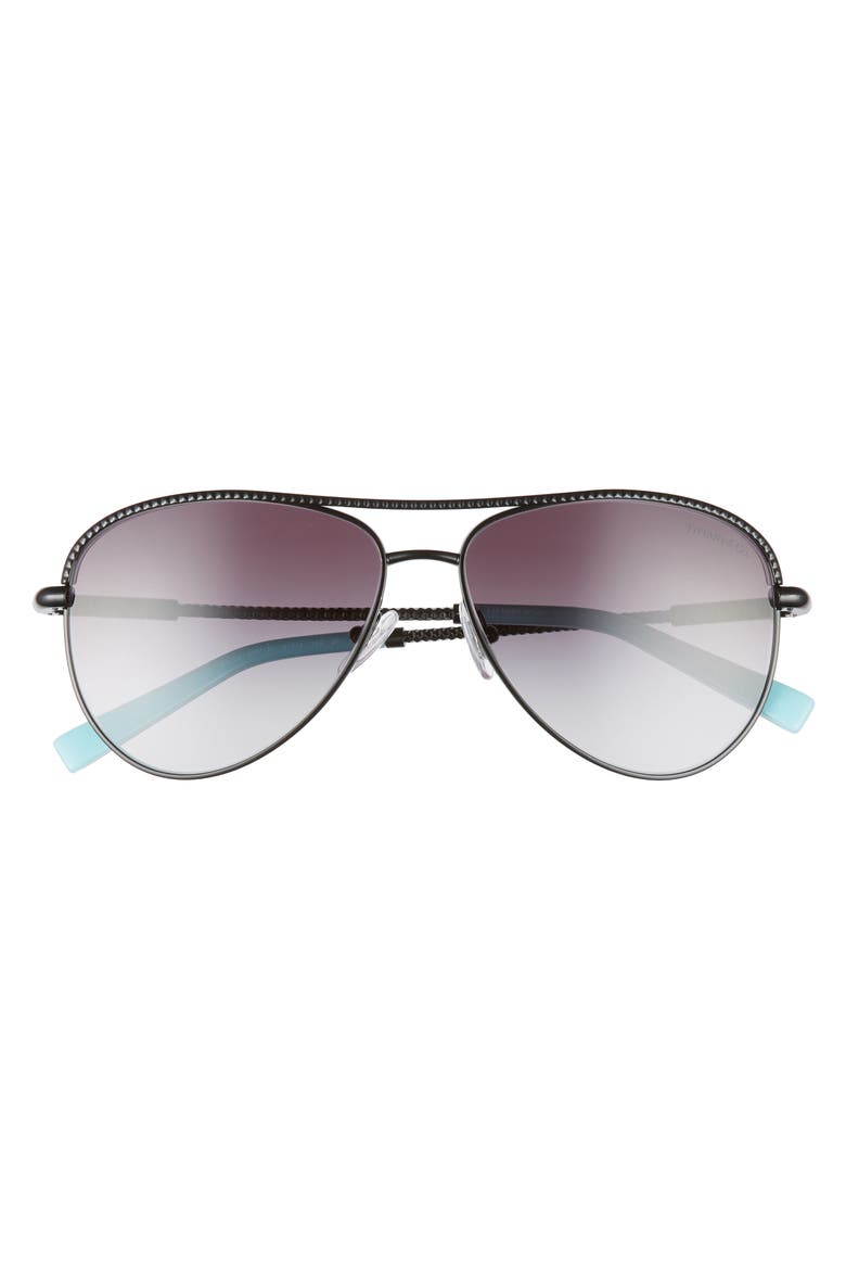 Tiffany & Co 57mm Aviator Sunglasses, Alternate, color, BLACK GRADIENT