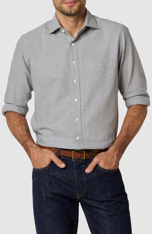 Sid Mashburn Gingham Plaid Button-Up Shirt in Peri Sawdust Gingham Twill 