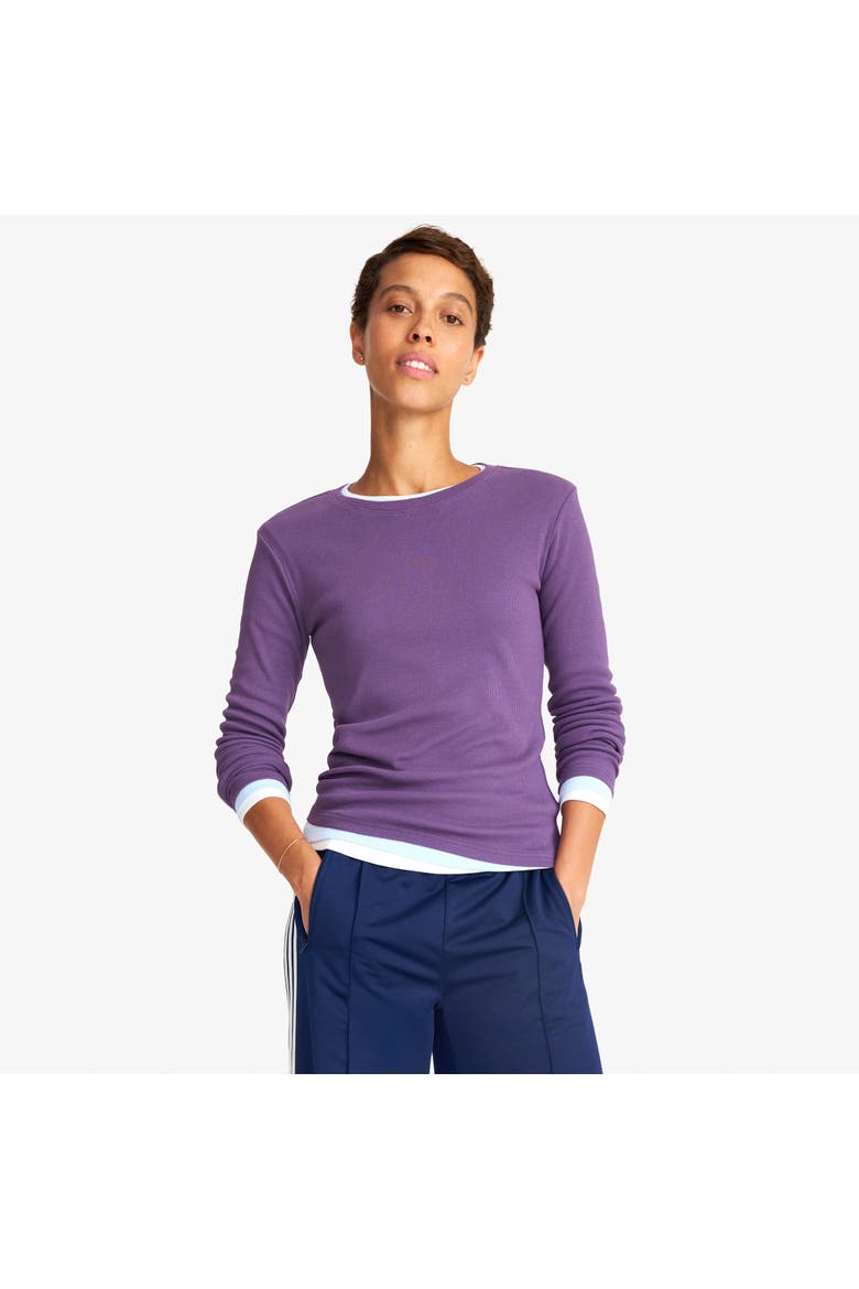 Women's Fit Long Sleeve Rib Tee, Alternate, color, Vintage Grape