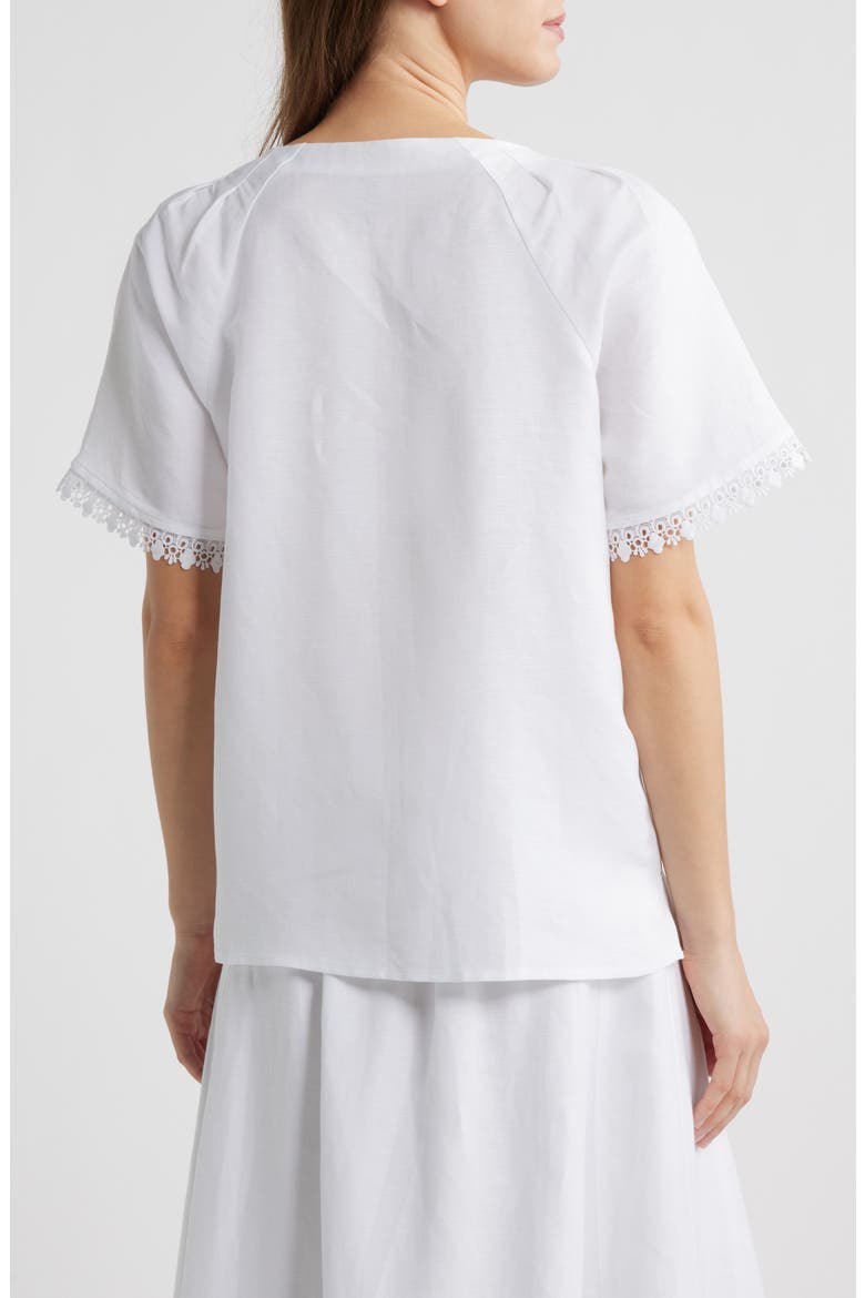 Pleat Short Sleeve Top, Alternate, color, CRISP WHITE
