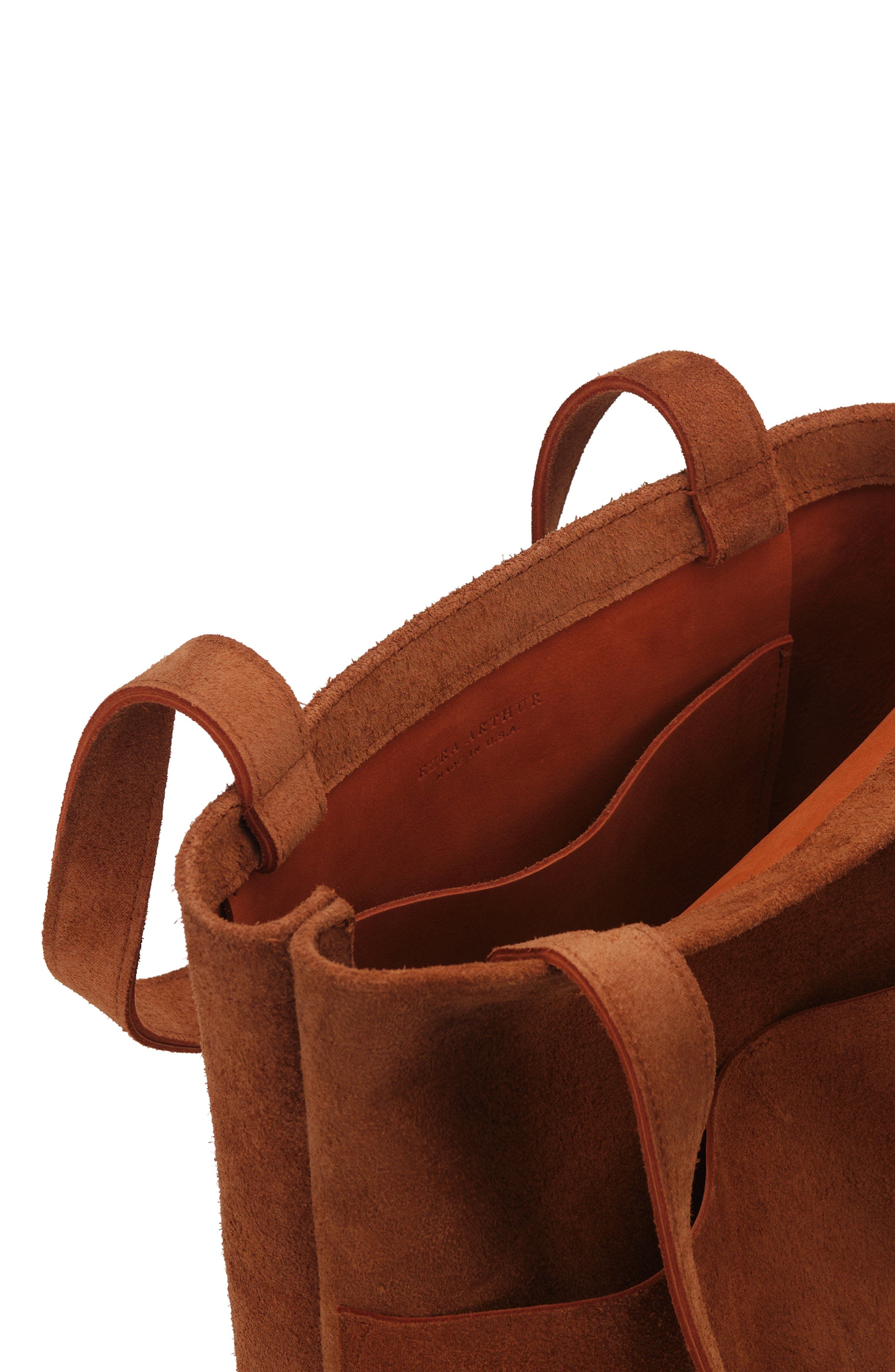 Ezra Arthur Brooklyn Nubuck Suede Leather Tote Bag, Alternate, color, Sedona