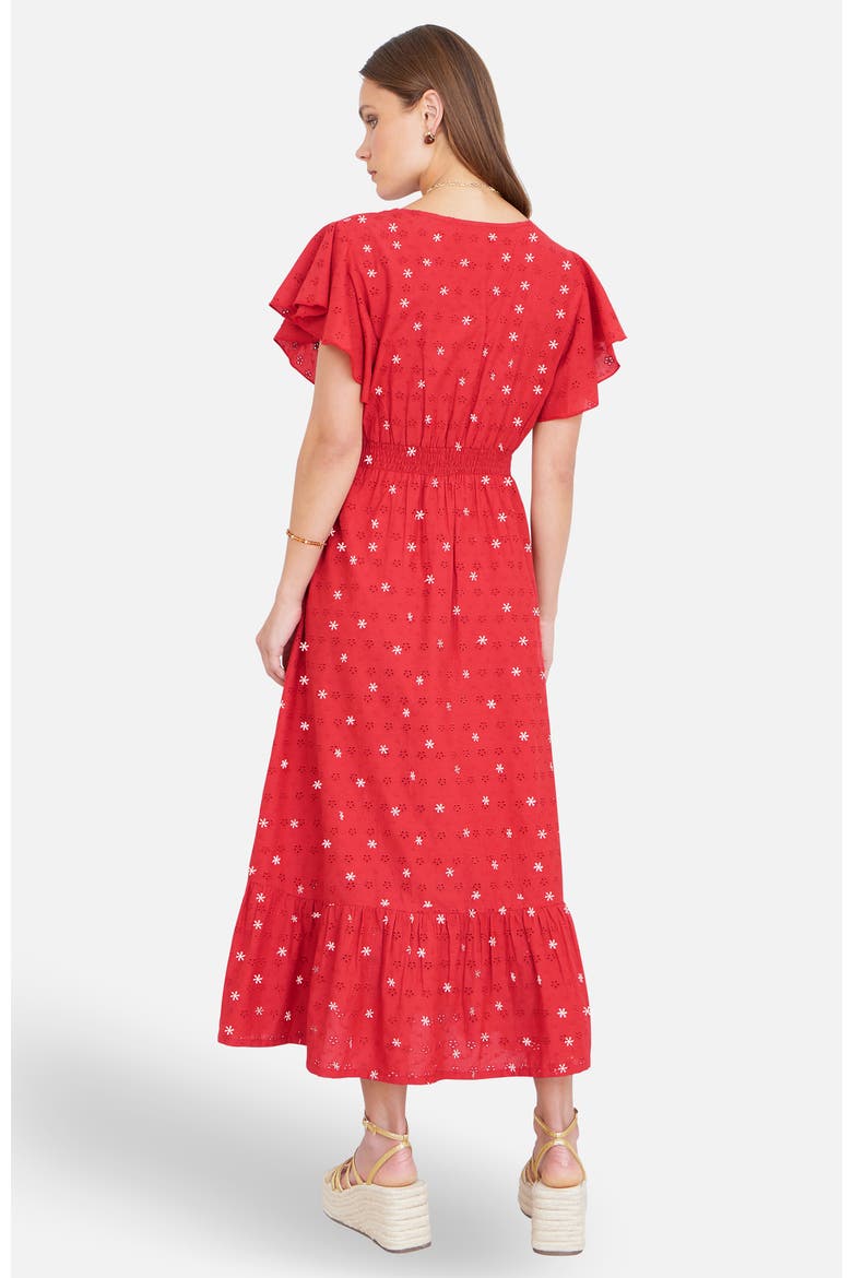 Broderie Anglaise Wrap Midi Dress, Alternate, color, Red
