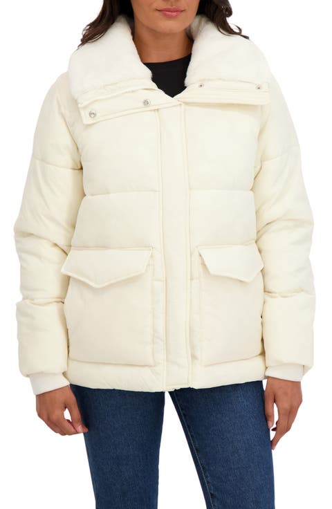 Water Resistant Faux Fur Collar Puffer Jacket