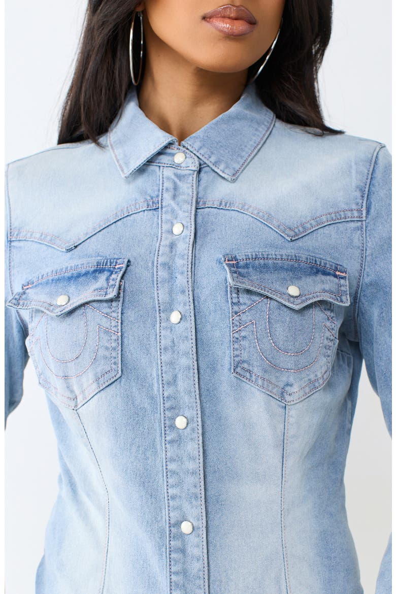 Western Denim Shirt, Alternate, color, LIGHT JOURNEY WASH