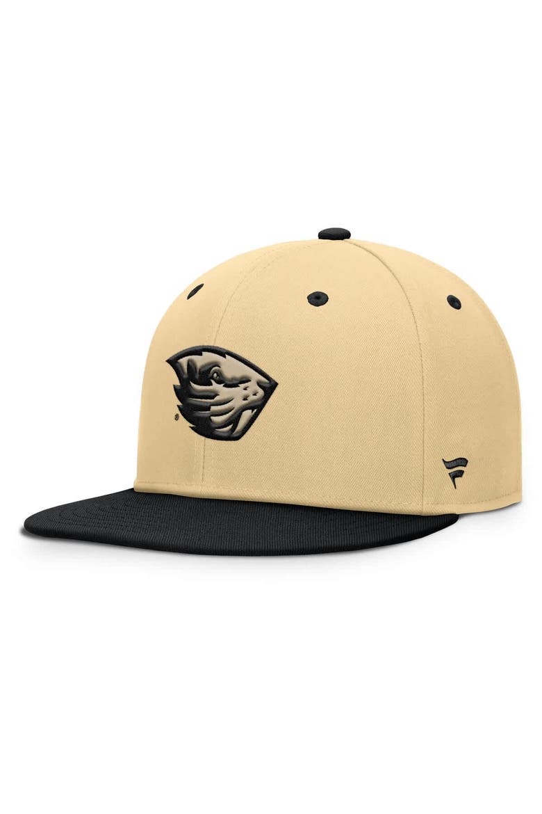Men's Fanatics Gold/Black Oregon State Beavers Balance Fitted Hat, Main, color, Khaki