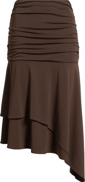 Feners Gresca Ruched Asymmetric Hem Skirt