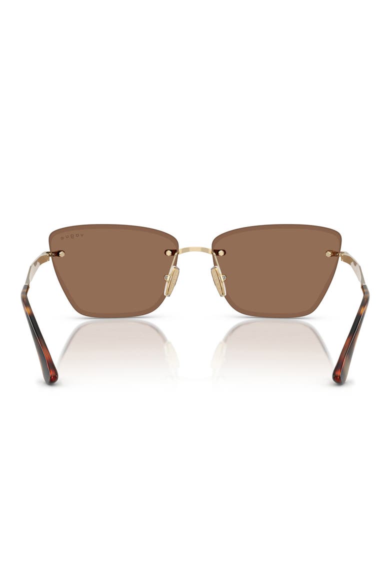 59mm Rimless Cat Eye Sunglasses, Alternate, color, PALE GOLD