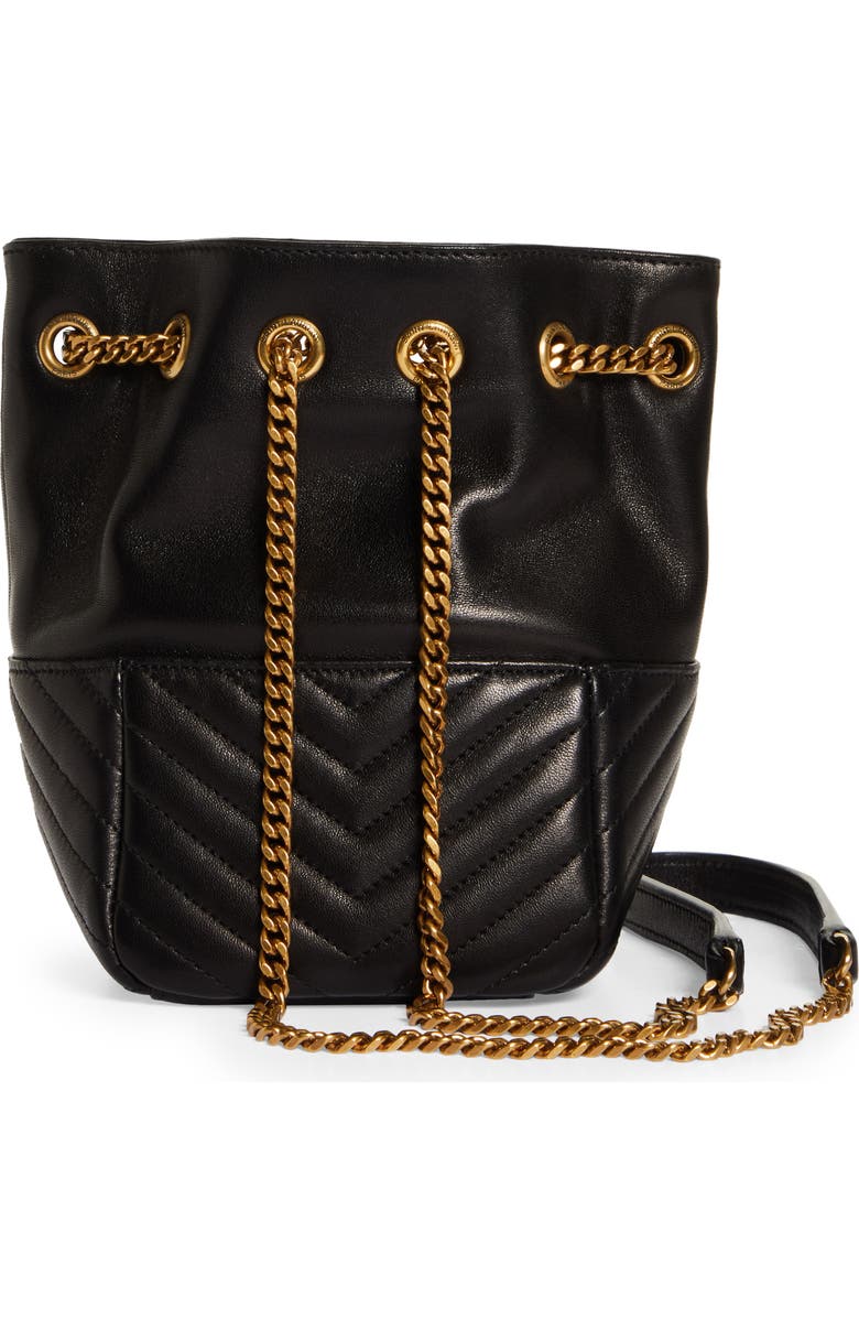 Saint Laurent Mini Joy Matelassé Leather Bucket Bag, Alternate, color,