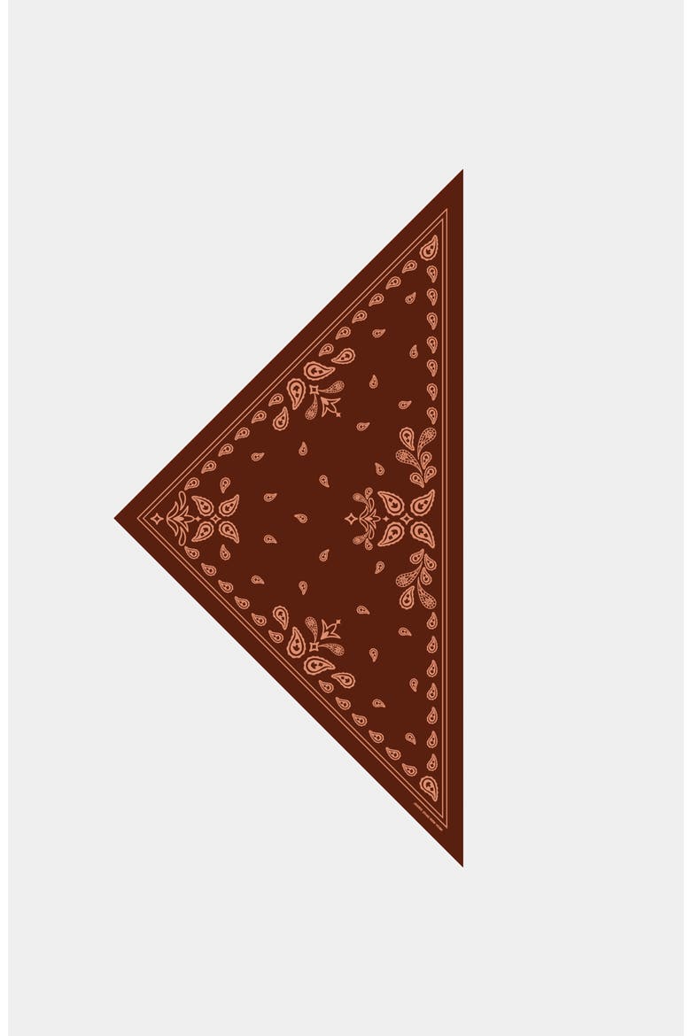 Scarlet Paisley Triangle Silk Scarf, Main, color, Red