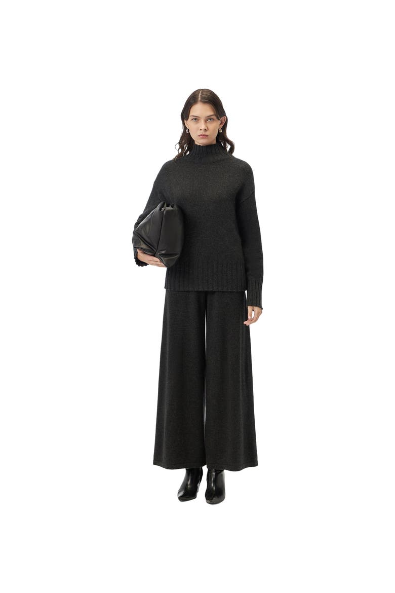 Relaxed-Fit Cashmere Turtleneck, Main, color, charcoal