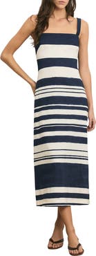 Veronica Beard Ella Stripe Sleeveless Midi Dress