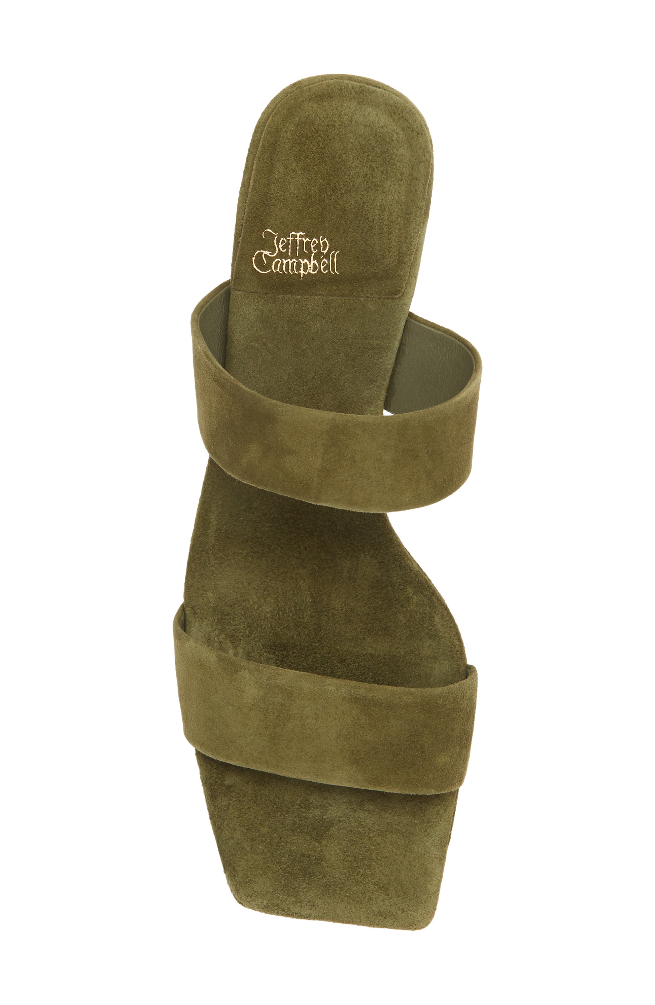 Danity Platform Slide Sandal, Alternate, color, DARK OLIVE SUEDE