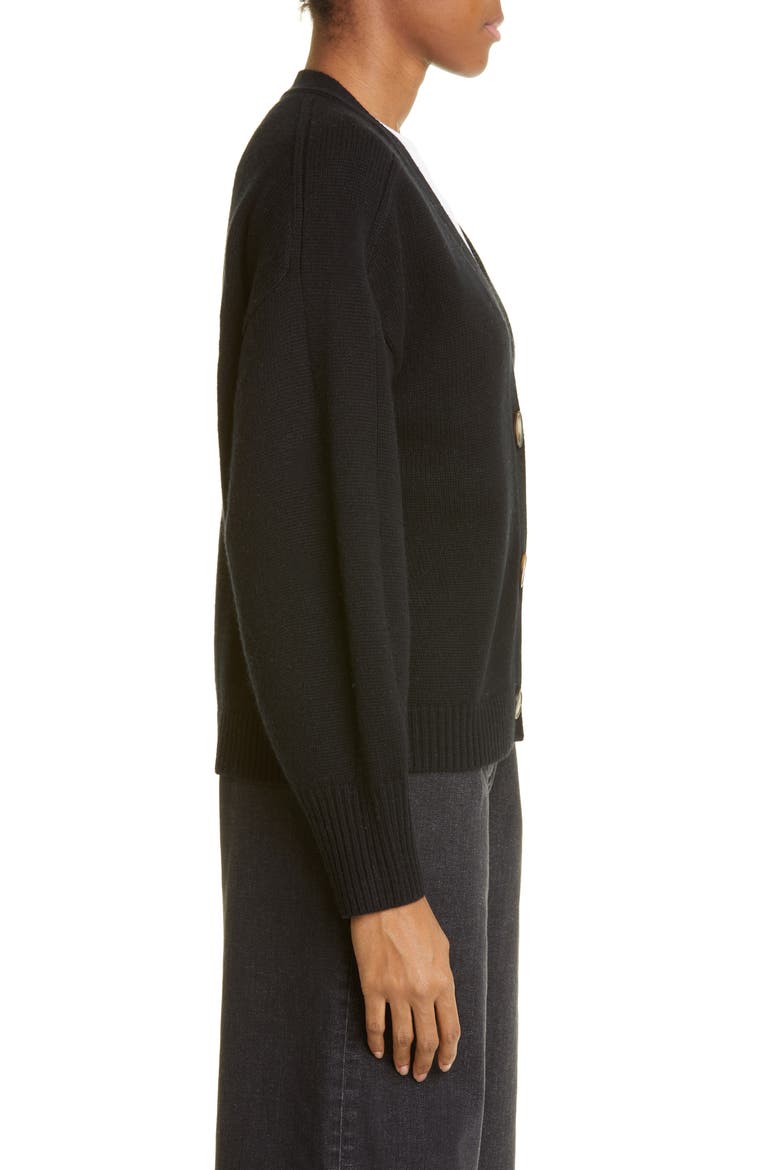Loulou Studio Zanzibar V-Neck Cardigan Sweater, Alternate, color, BLACK