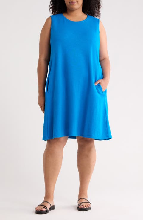 Sleeveless Organic Cotton A-Line Dress (Plus)