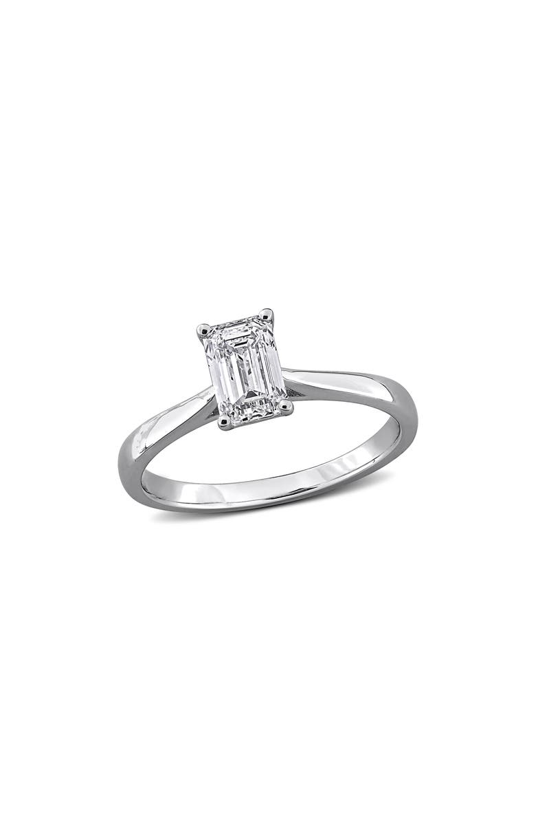 Created Forever Emerald Cut Lab-Grown Diamond Solitaire Ring - 1.03ct., Main, color, Silver