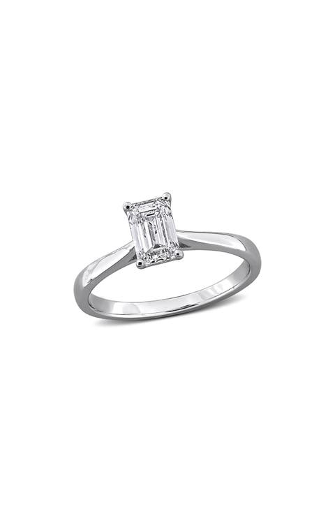Emerald Cut Lab-Grown Diamond Solitaire Ring - 1.03ct.