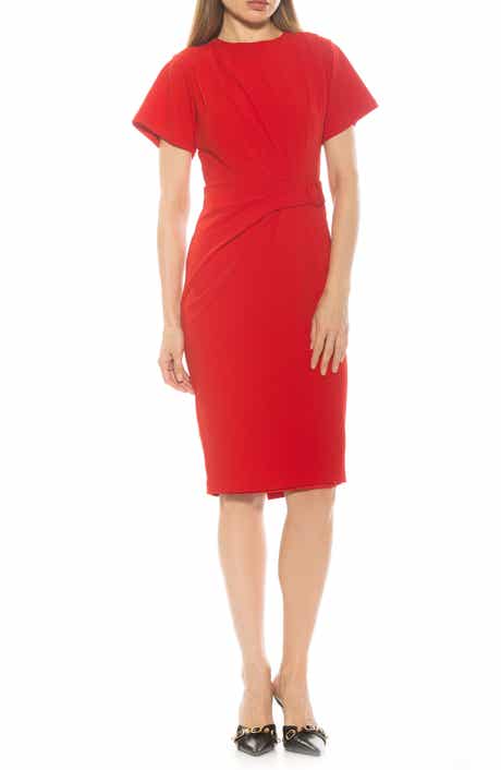 Alexia Admor Clara Crewneck Draped Sheath Dress