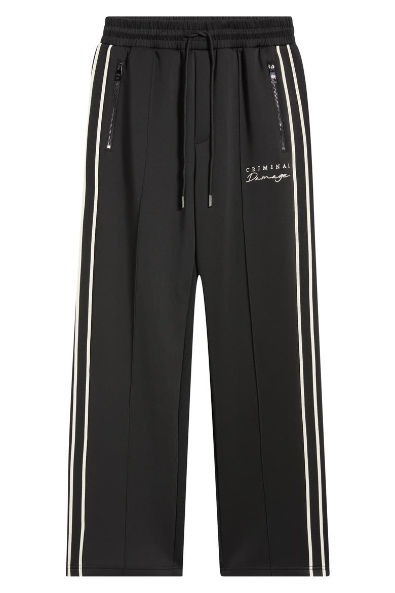 Dragon Embroidered Track Pants, Alternate, color, BLACK/ ECRU