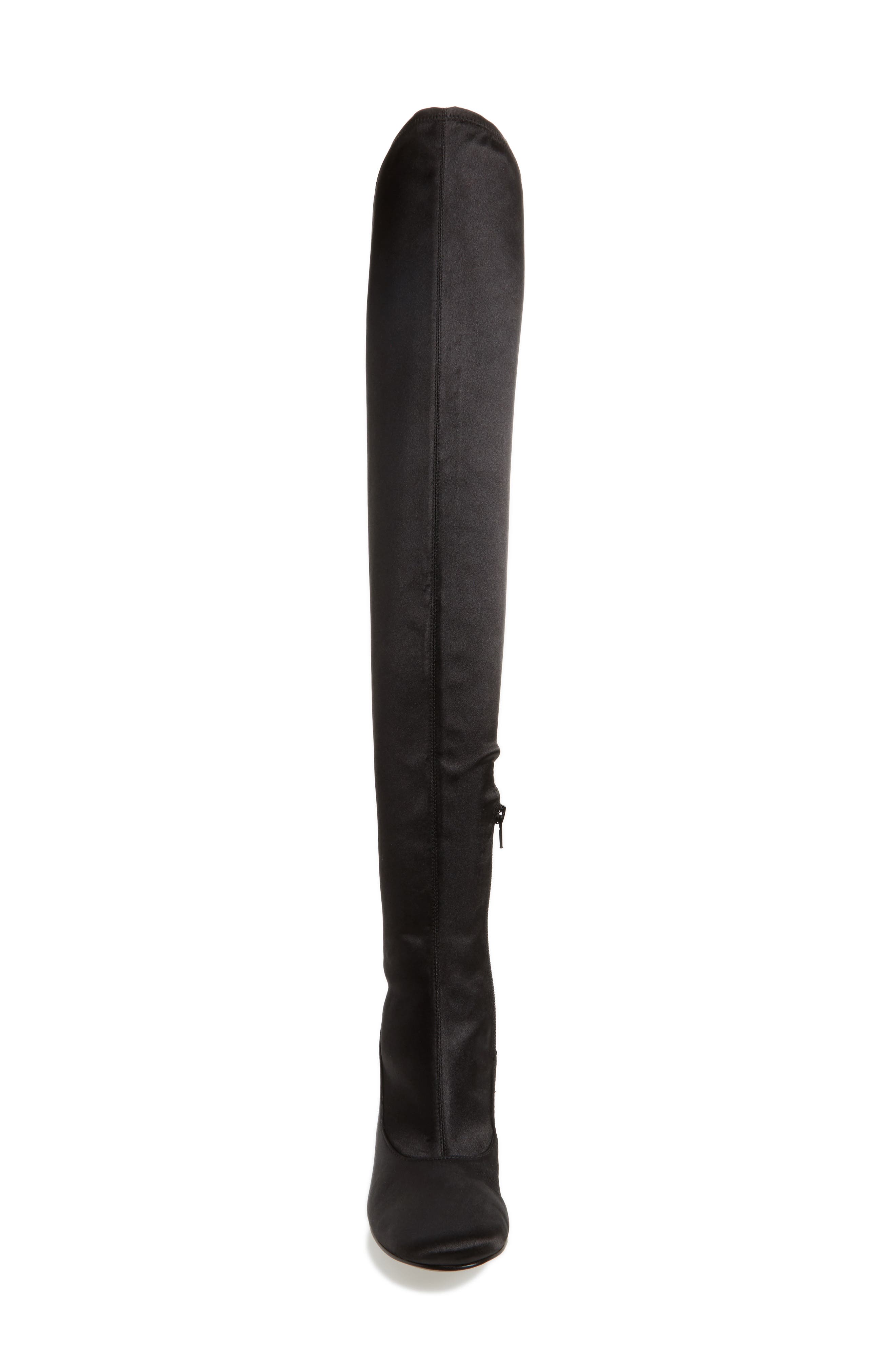 Praye Over the Knee Boot, Alternate, color, BLACK FAUX SATIN