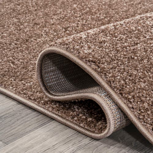 Jonathan Y Haze Solid Low-pile Round Area Rug In Brown/taupe