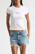Alexander Wang Logo Print Fitted Stretch Cotton T-Shirt