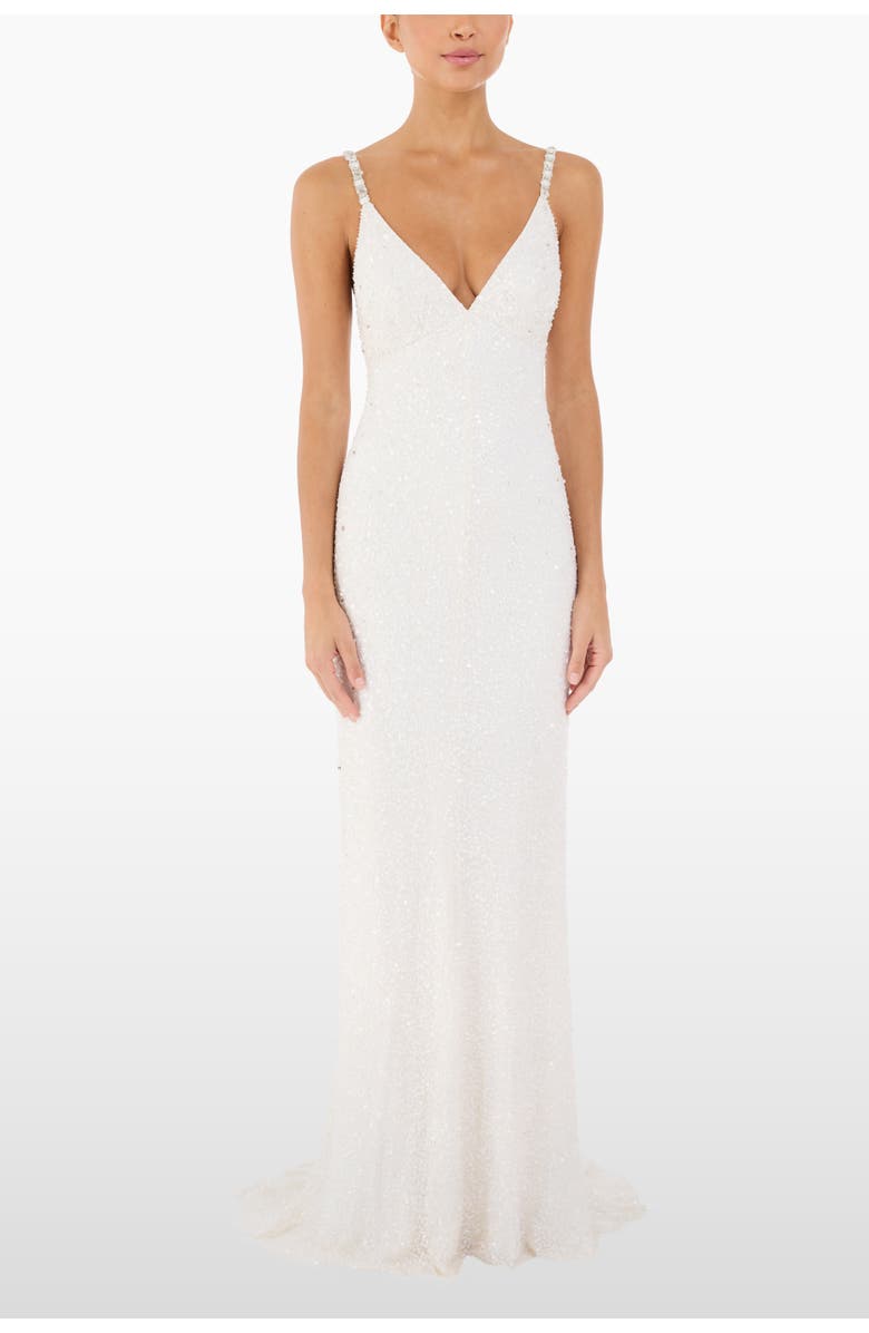 Jenny Packham Nora Sequin-Embellished Gown, Alternate, color, Ivory