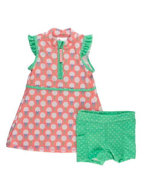 UPF50 Sleeveless Zip Ruffle Sleeve Active Dress