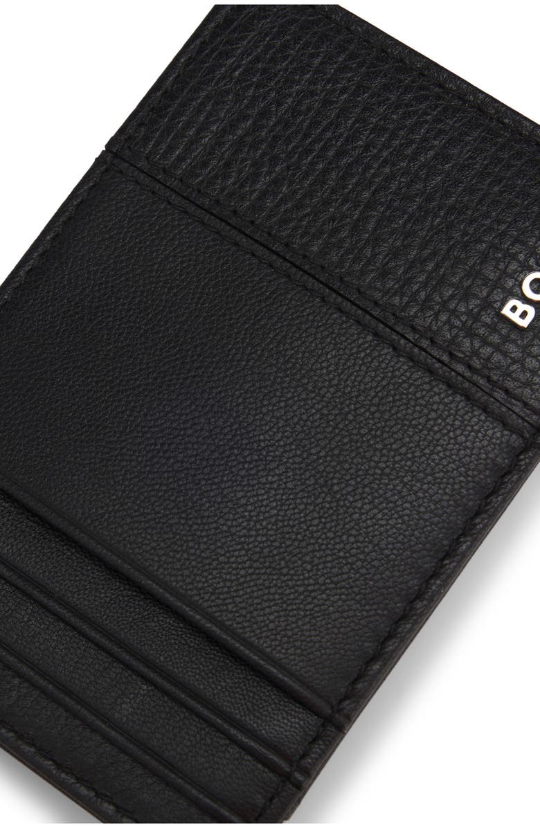 HUGO New Crosstown Leather Card Case, Alternate, color, Black