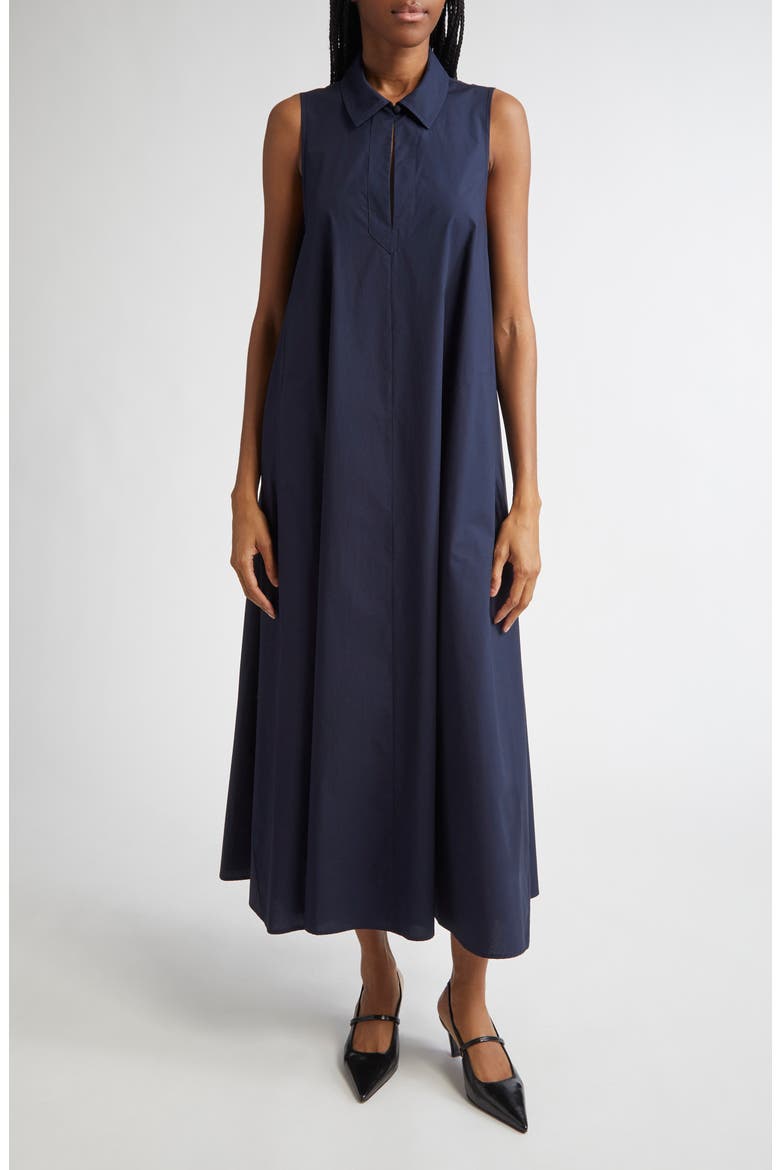 Emporio Armani Sleeveless Cotton Poplin Trapeze Dress (Women