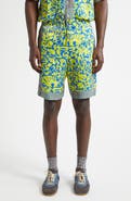 Dries Van Noten Piperi Mixed Print Drawstring Shorts