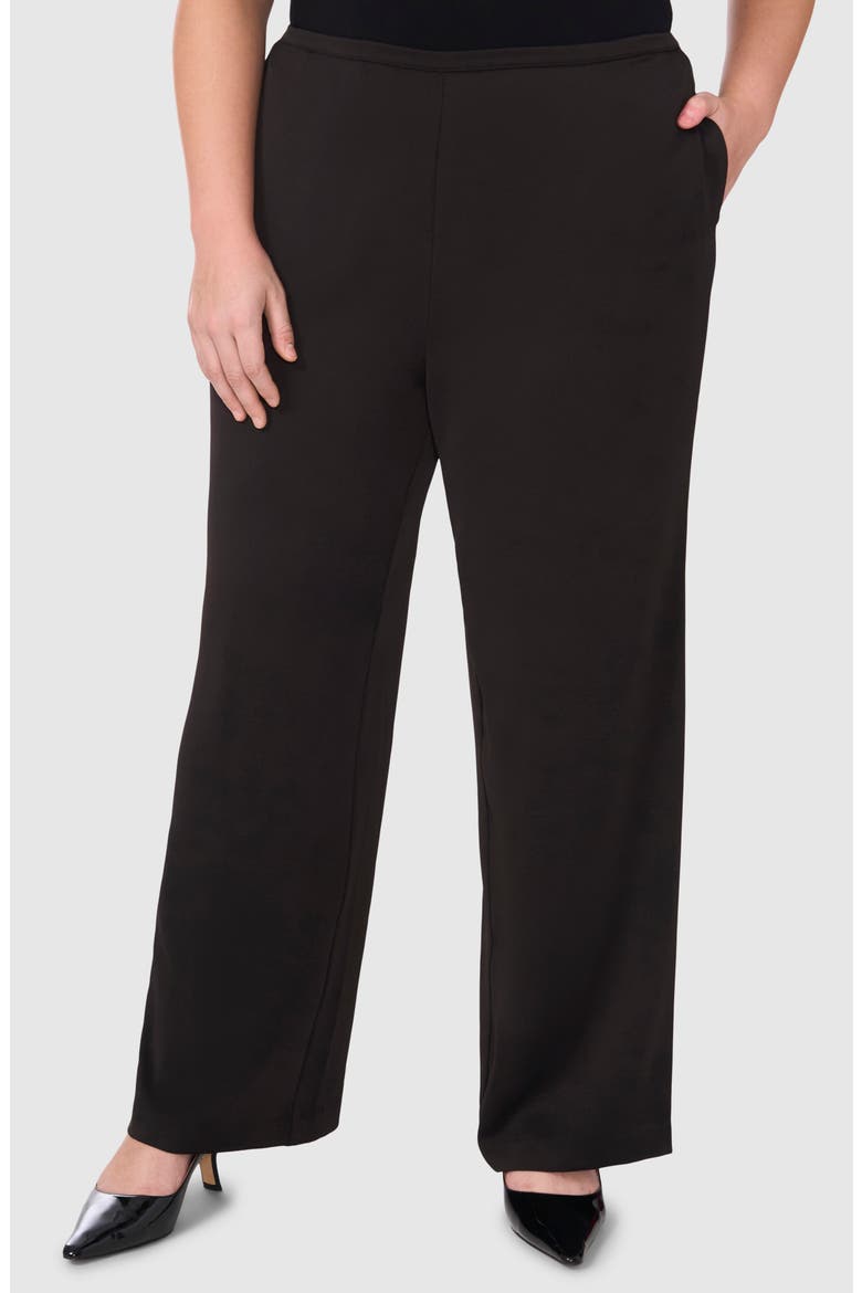 Wide Leg Pull-On Pants, Main, color, RICH BLACK