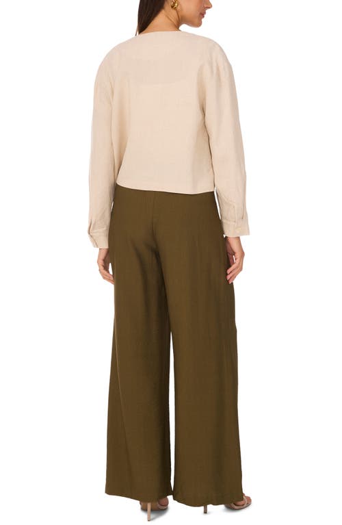 Vince Camuto Cropped Button Front Jacket In Oyster Grey