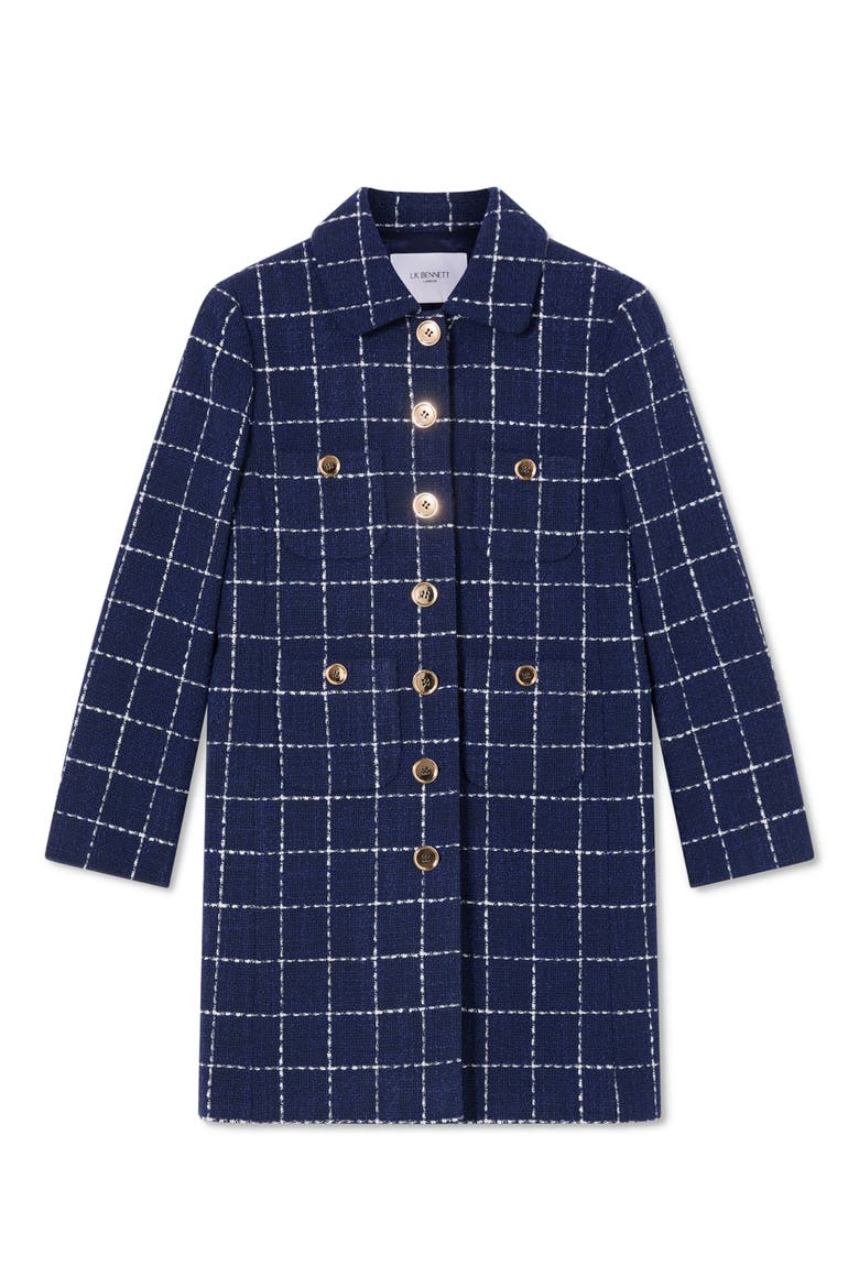 Vita Windowpane Coat, Alternate, color, NAVY