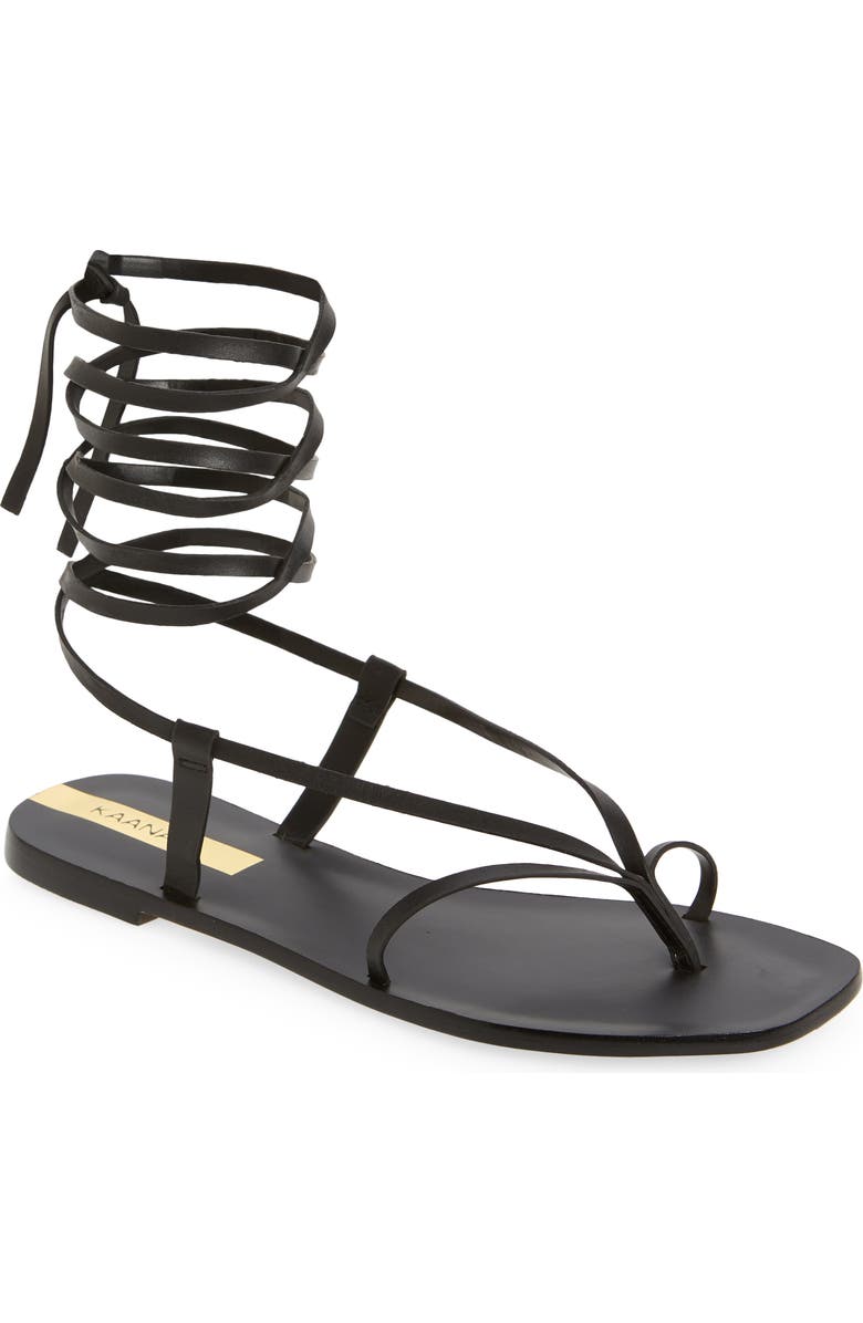 Kaanas Paloma Ankle Tie Flat Sandal, Main, color,