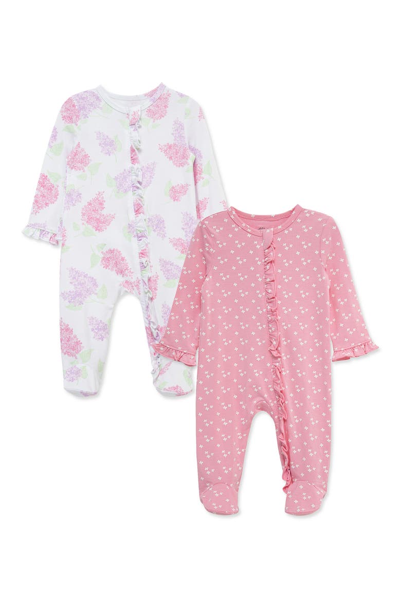Lilacs Pack of 2 Footies, Main, color, PINK
