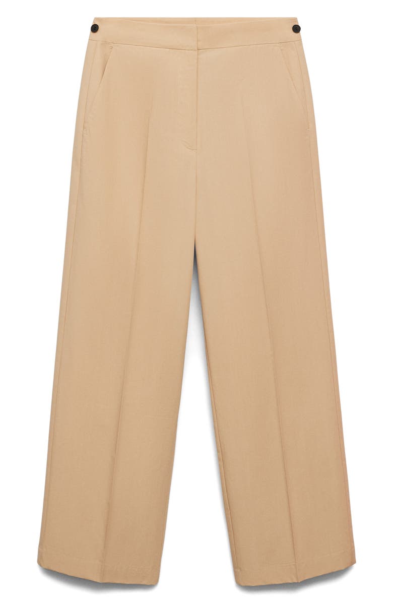 MANGO Straight Leg Crop Pants, Main, color, Medium Brown