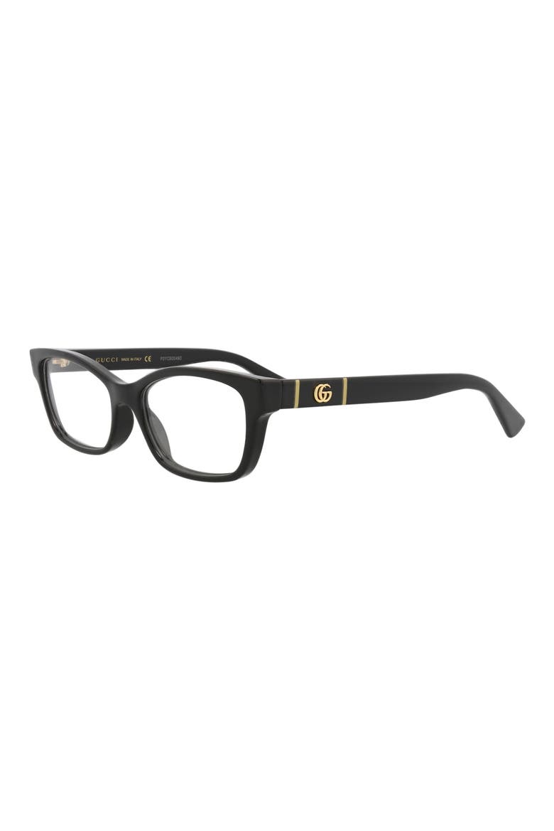 51mm Rectangle Optical Frames, Alternate, color, BLACK TRANSPARENT