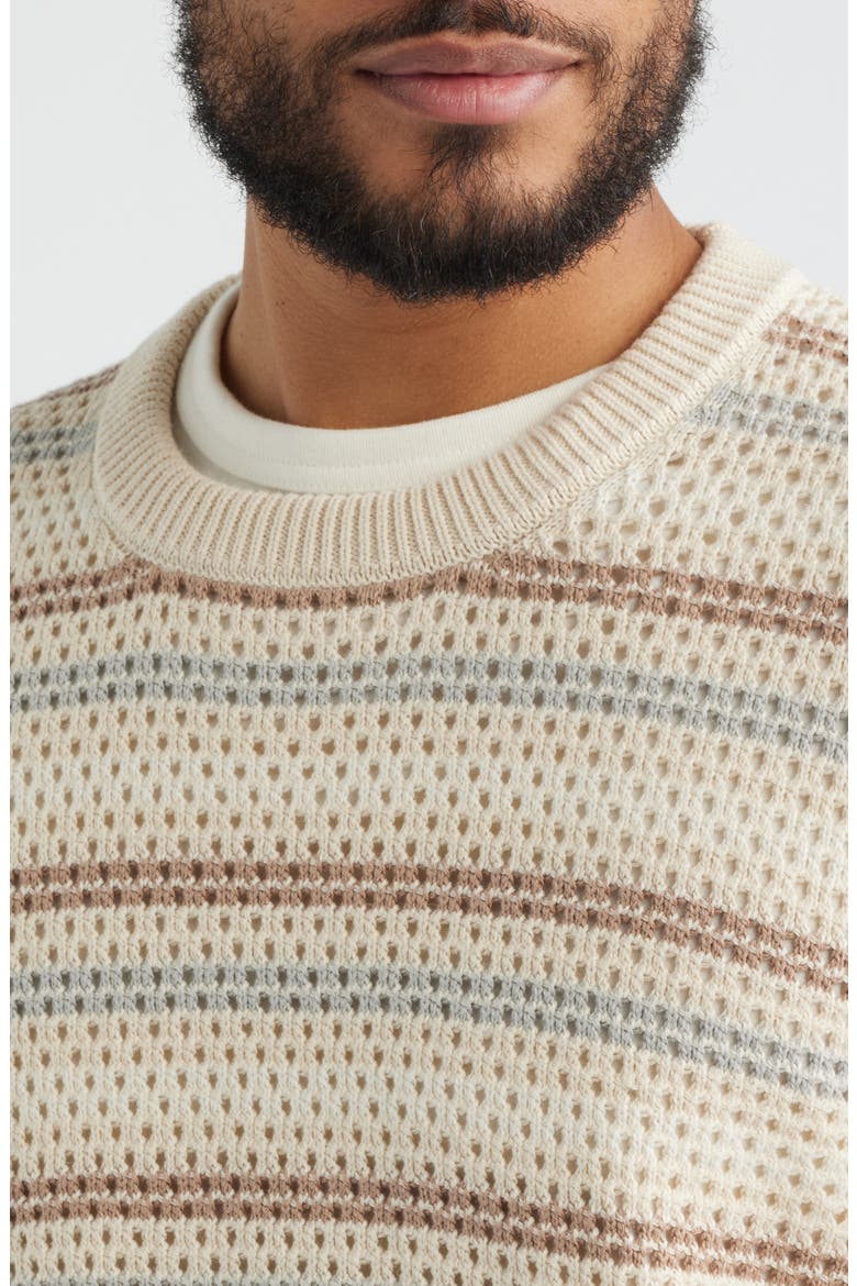 Stripe Pima Cotton & Linen Sweater, Alternate, color, NATURAL