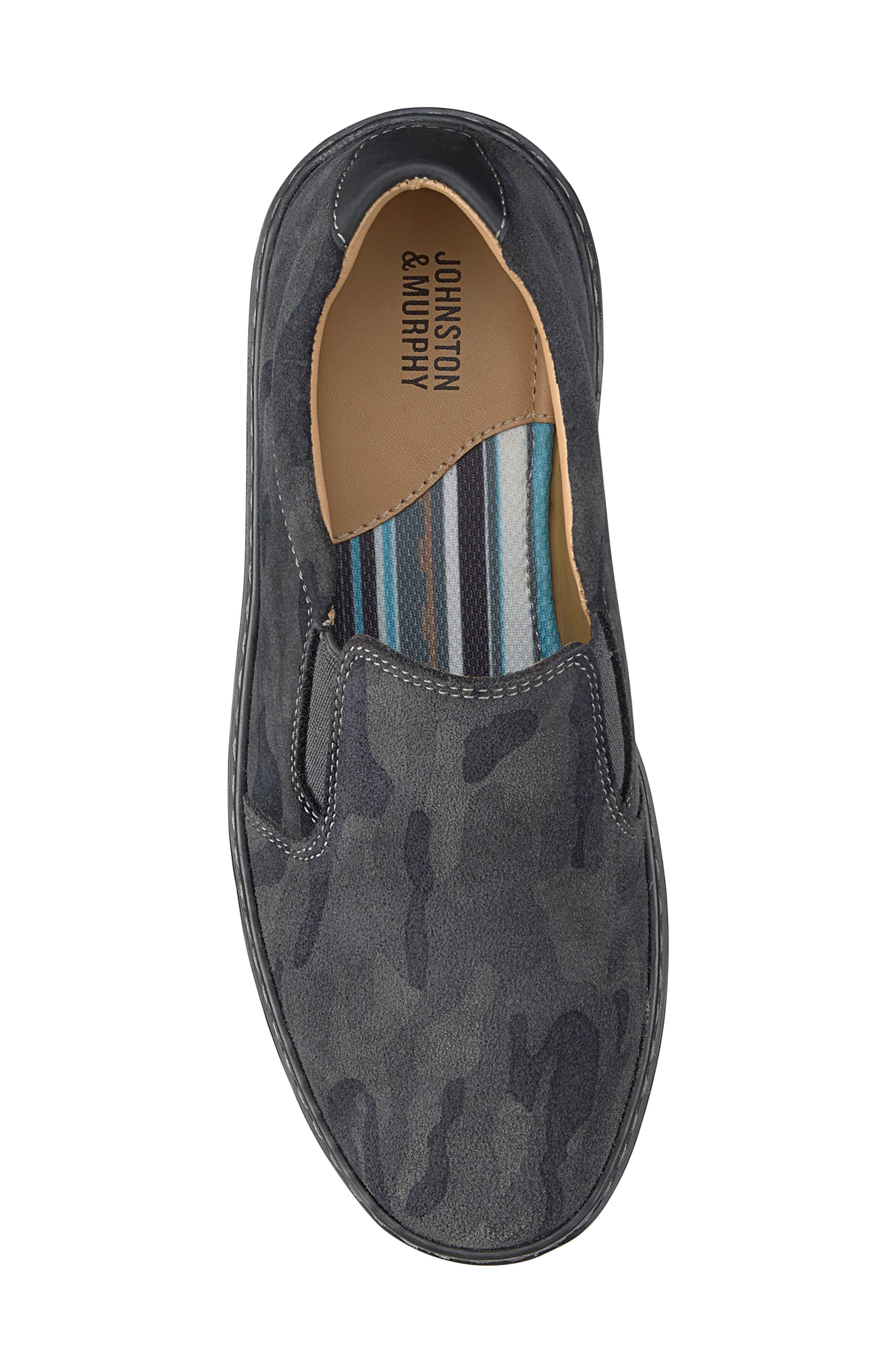 McGuffey Camo Slip-On Shoe, Alternate, color, DK GRAY CAMOUFLAGE SUEDE