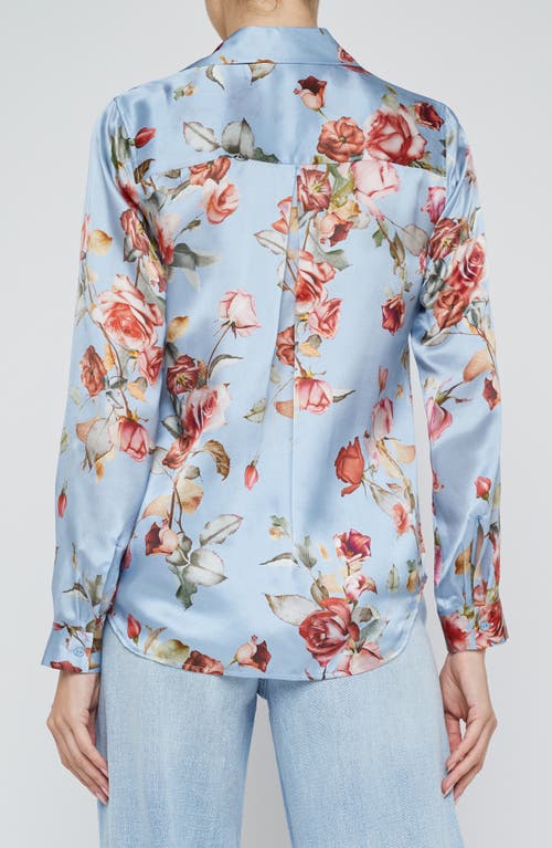 L Agence L'agence Tyler Floral Print Silk Button-up Shirt