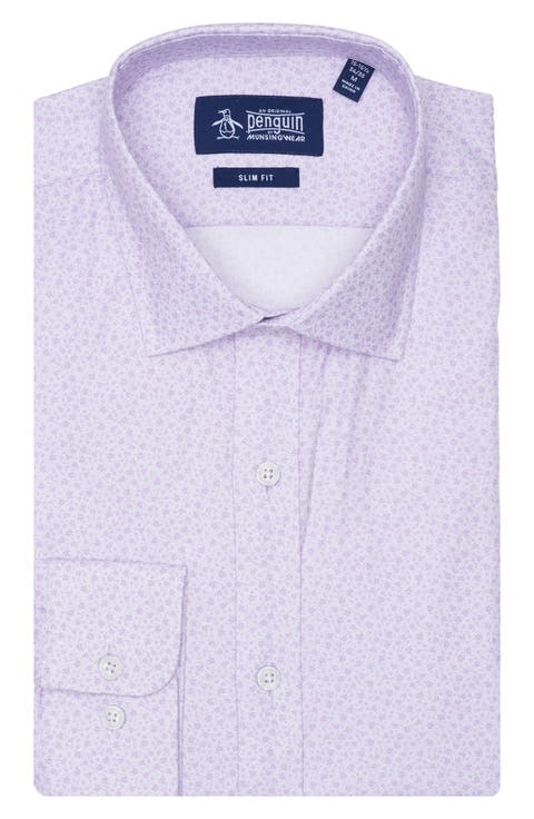 Tonal Floral Slim Fit Dress Shirt