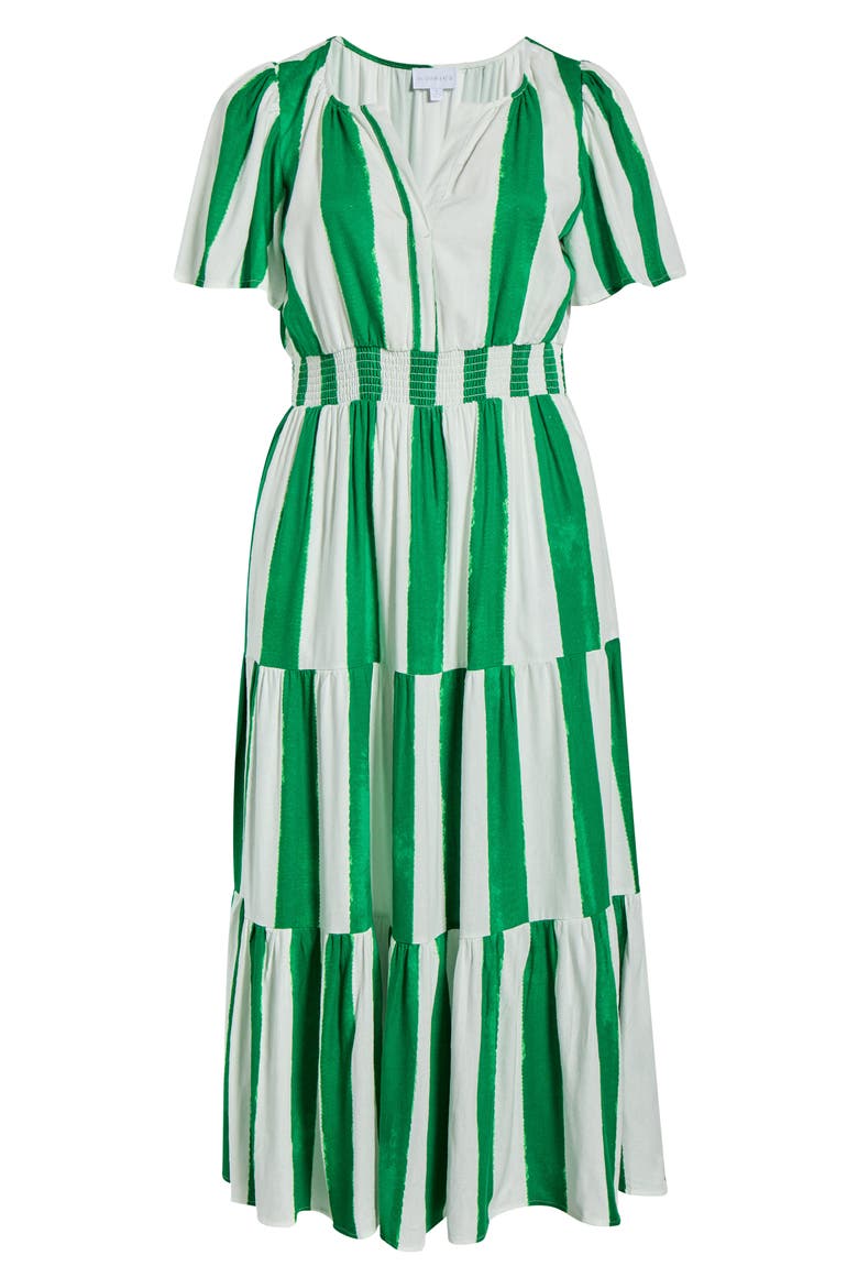 Rony Smocked Waist Maxi Dress, Alternate, color, CREAM-GREEN
