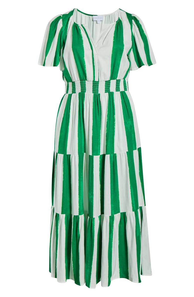 SUGARLIPS Rony Smocked Waist Maxi Dress, Main, color, Cream-Green