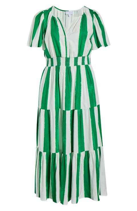 Rony Smocked Waist Maxi Dress (Plus)