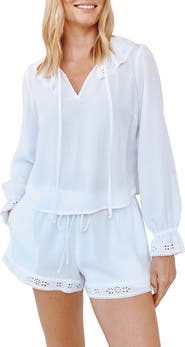 Bella Dahl Ruffle Tie Neck Top
