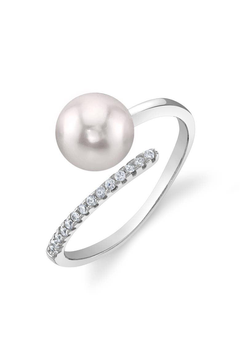 White South Sea Pearl & Diamond Valentina Ring, Main, color, White Gold