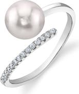The Pearl Source White South Sea Pearl & Diamond Valentina Ring