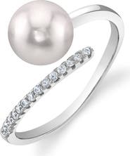 The Pearl Source White South Sea Pearl & Diamond Valentina Ring